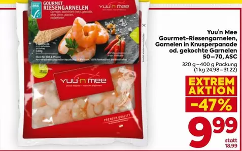Gourmet - -Riesengarnelen, Garnelen in Knusperpanade od. gekochte Garnelen