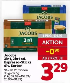 Jacobs 3in1, 2in1 od. Espresso-Sticks