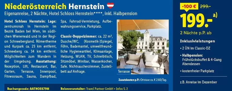 Baden - Eigenanreise, 2 Nächte, Hotel Schloss Hernstein, inkl. Halbpension