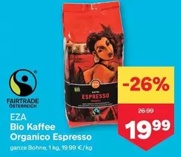 Fairtrade - Bio Kaffee Organico Espresso ganze Bohne