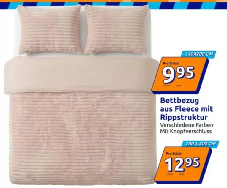 Bettbezug aus Fleece mit Rippstruktur