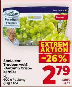 Trauben weiß "Autumn Crisp« kernlos