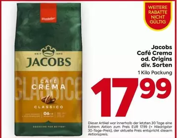 Café Crema od. Origins div. Sorten