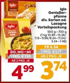 Genießerpfanne div. Sorten od. Lasagne Vorteilspackung