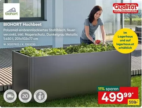 Haus - BIOHORT Hochbeet 1.450 l, 201x102x77 cm W. 30207923 / K. 1263030
