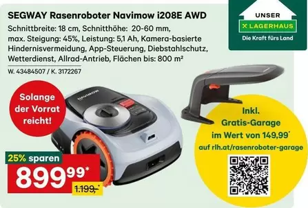 Segway - Rasenroboter Navimow i208E AWD