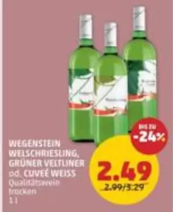 Weiss - WEG ENSTEIN WEI
SCHRIESLING, GR
NER VELTLINER od. CUVE WEISS Qualit
swein trocken