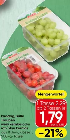 kernlose Trauben