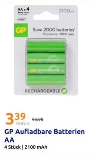 GP Aufladbare Batterien AA
