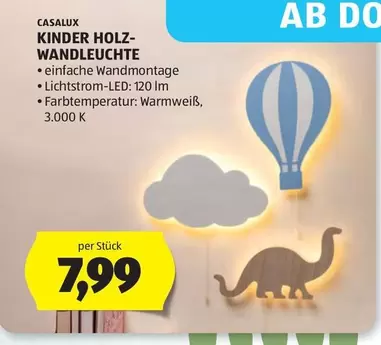 Kinder - KINDER HOLZ-WANDLEUCHTE