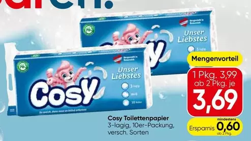 Toilettenpapier 3-lagig, 10er-Packung