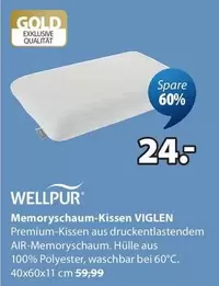 Gold - Memoryschaum-Kissen VIGLEN