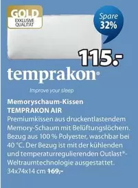 Gold - Memoryschaum-Kissen TEMPRON AIR