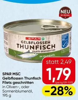 Thunfisch - GELBFLOSSEN THUNFISCH FILETS GESCHNITTEN IN OLIVENÖL