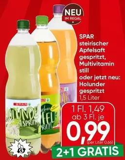 steirischer Apfelsaft gespritzt, Multivitamin oder Holunder gespritzt