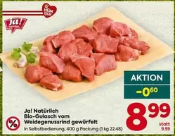 Bio-Gulasch vom Weidegenussrind gewürfelt