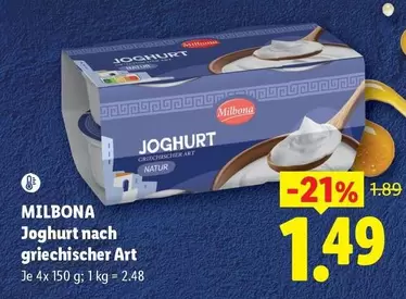 Joghurt nach griechischer Art Natur