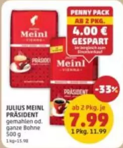Präsident gemahlen od. ganze Bohne