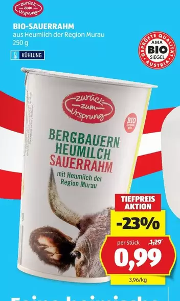 Bio - BIO-SAUERRAHM aus Heumilch der Region Murau