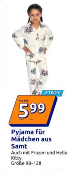 Pyjama für Mädchen aus Samt
