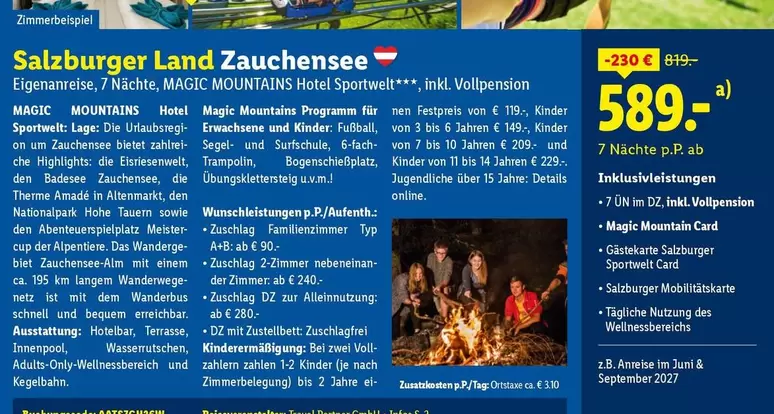 Kinder - Salzburger Land Zauchensee Eigenanreise, 7 Nächte, MAGIC MOUNTAINS Hotel Sportwelt