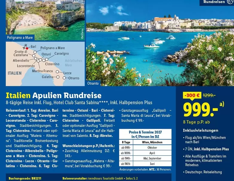Italien Apulien Rundreise