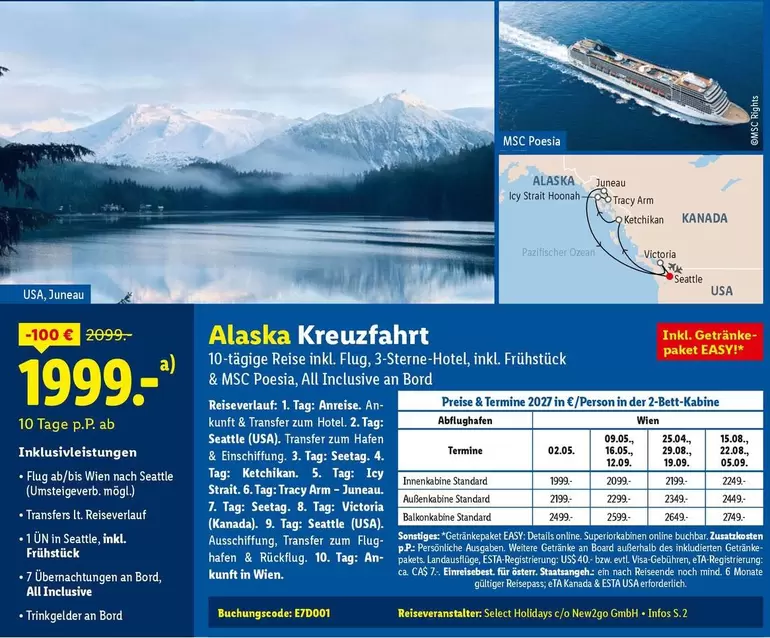 Seattle - Alaska Kreuzfahrt