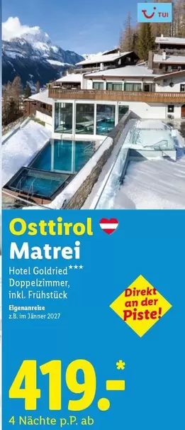 Hotel Goldried*** Doppelzimmer, inkl. Frühstück