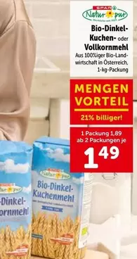 Kuchen - Bio-Dinkel-- oder Vollkornmehl