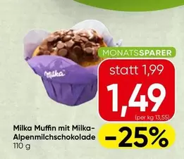 Milka - Muffin mit Alpenmilchschokolade
