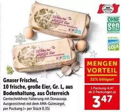Ama - 10 frische, große Eier, Gr. L