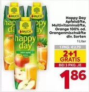 Orange - Happy Day Apfelsäfte, Multivitaminsäfte,  100% od. nmischsäfte