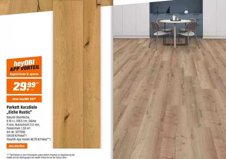 Parkett Kurzdiele "Eiche Rustic"