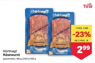 Käsewurst geschnitten