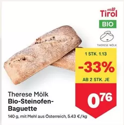 Bio - -Steinofen-Baguette