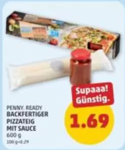 BACKFERTIGER PIZZATEIG MIT SAUCE