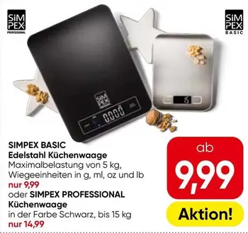 Schwarz - Edelstahl Küchenwaage