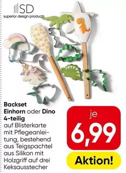 Backset Einhorn oder Dino 4-teilig