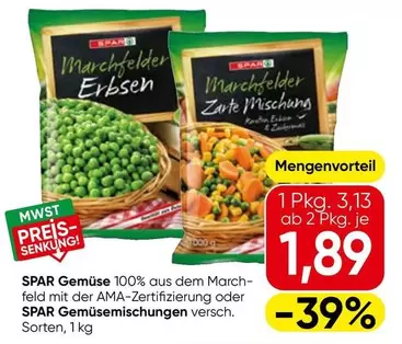 SPAR Gemüse Erbsen, SPAR Gemüse Mischung