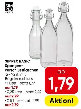 Spangen-verschlussflaschen 12-Kant, mit Bügelverschluss
