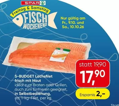 S-BUDGET Lachsfilet frisch mit Haut
