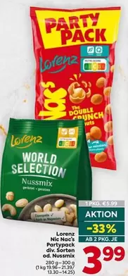 Party - Nic Nic's pack div. Sorten od. Nussmix