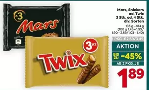 Mars, Snickers od. Twix