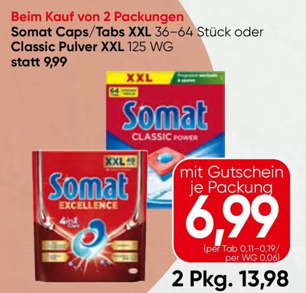 Somat Caps/Tabs XXL 36-64 Stück oder Classic Pulver XXL 125 WG