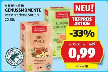WESTMINSTER GENUSSOMENTE verschiedene Sorten 20 Btl.