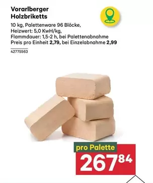 Palette - Vorarlberger Holzbriketts