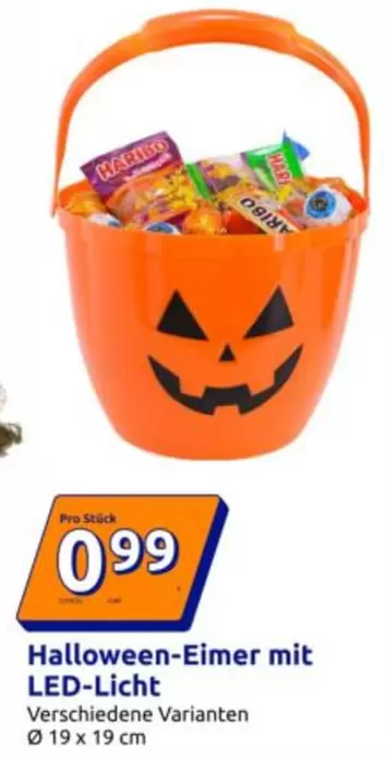Halloween-Eimer mit LED-Licht
