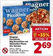 Piccolinis, Big Sensation od. Steinofen Pizza div. Sorten