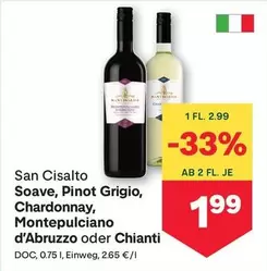 Soave, Pinot Grigio, Montepulciano d'Abruzzo oder Chianti