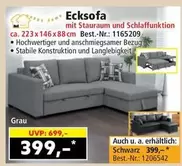 Schwarz - Ecksofa mit Stauraum und Schlauffunktion Best.-Nr.: 1165209